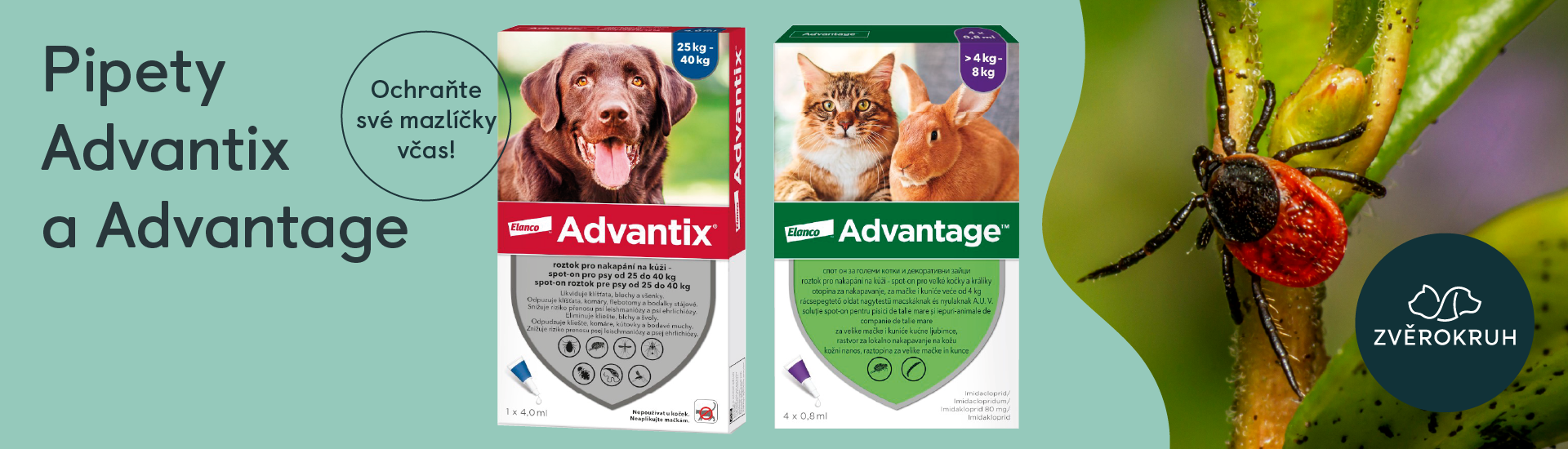 Užijte si léto bez obav s pipetami ADVANTIX a ADVANTAGE!