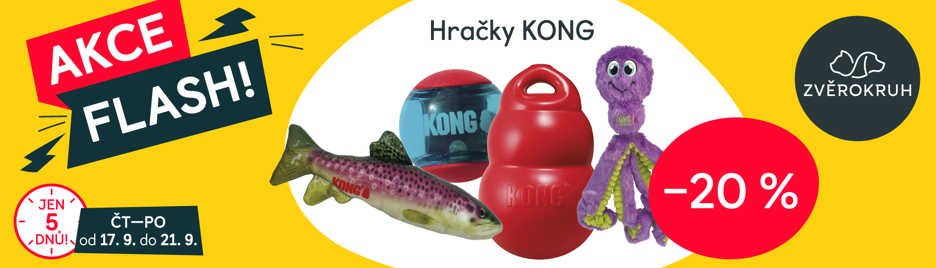 Blesková SLEVA 20 % na hračky KONG! 